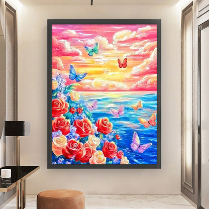 Colorful Clouds And Flowers - 11CT Stamped Cross Stitch 50*62CM£¨Mona Lisa Brand£©