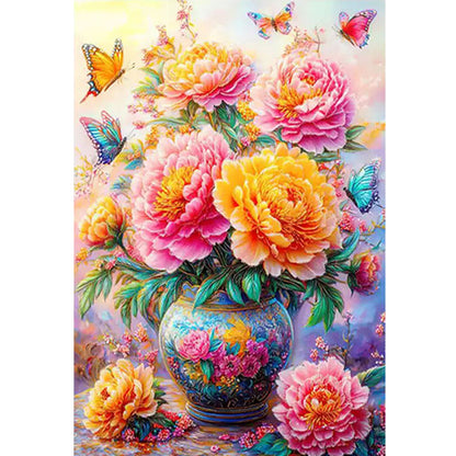 Peony Vase - 11CT Stamped Cross Stitch 50*70CM£¨Mona Lisa Brand£©