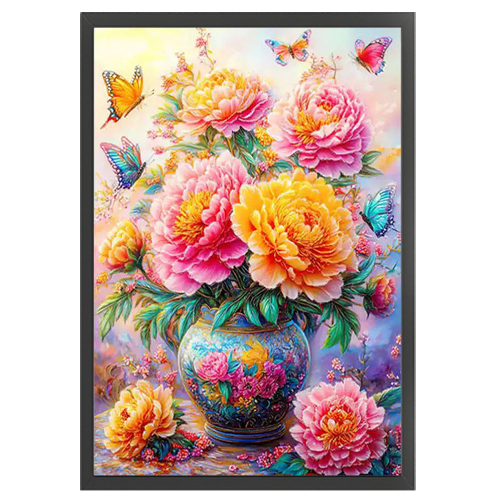 Peony Vase - 11CT Stamped Cross Stitch 50*70CM£¨Mona Lisa Brand£©