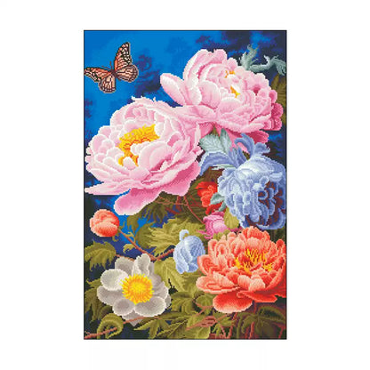 Peony - 11CT Stamped Cross Stitch 50*70CM (Mona Lisa Brand)