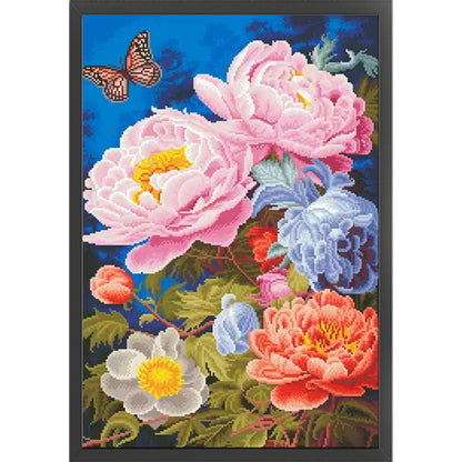 Peony - 11CT Stamped Cross Stitch 50*70CM (Mona Lisa Brand)