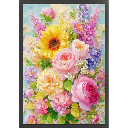 Floral Blossoms - 11CT Stamped Cross Stitch 55*75CM (Mona Lisa Brand)