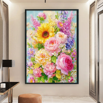 Floral Blossoms - 11CT Stamped Cross Stitch 55*75CM (Mona Lisa Brand)