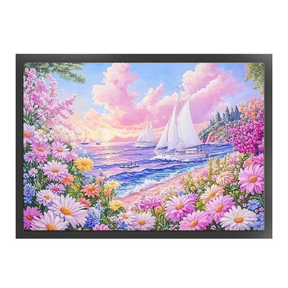 Sailing Flower Language - 11CT Stamped Cross Stitch 85*65CM (Mona Lisa Brand)