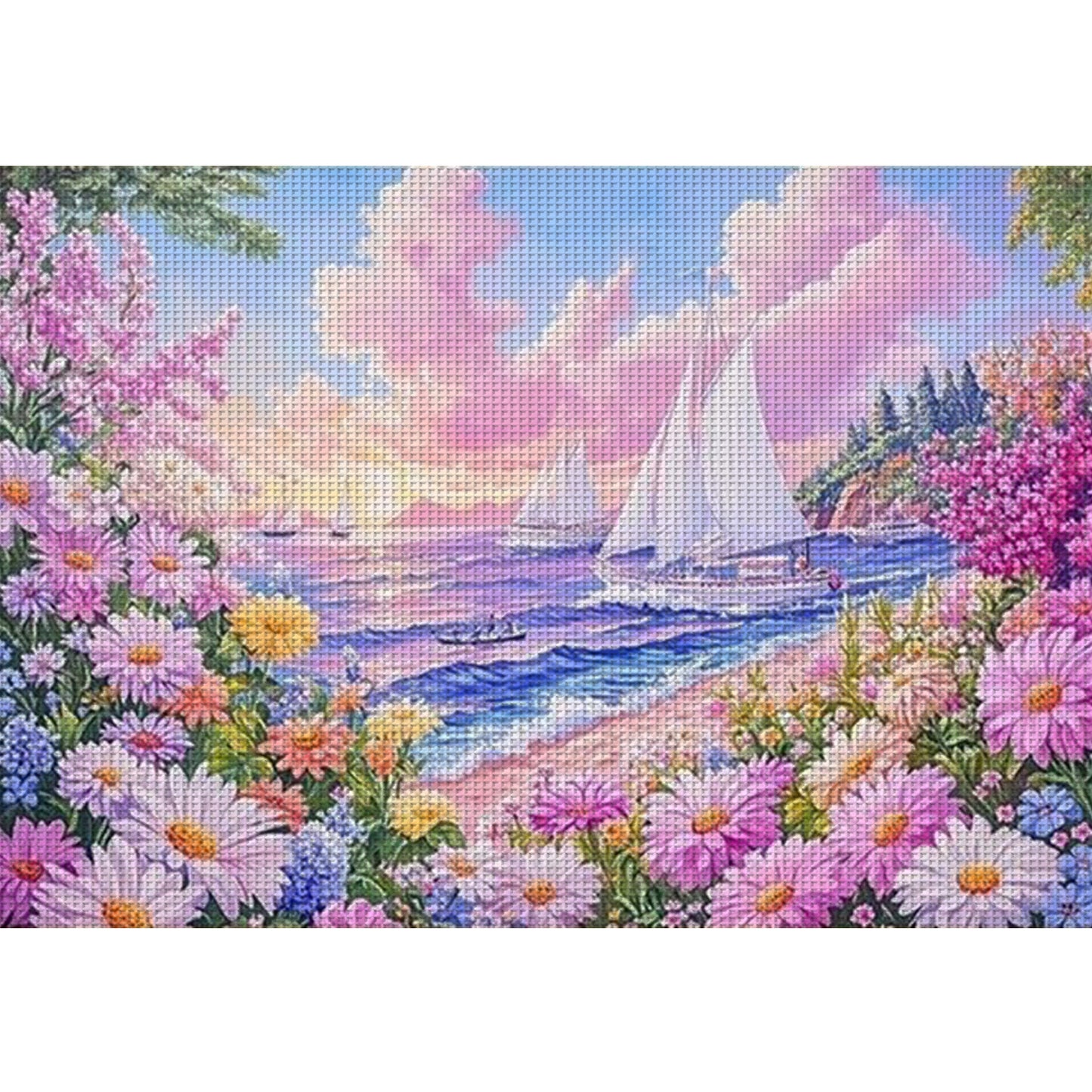Sailing Flower Language - 11CT Stamped Cross Stitch 85*65CM (Mona Lisa Brand)