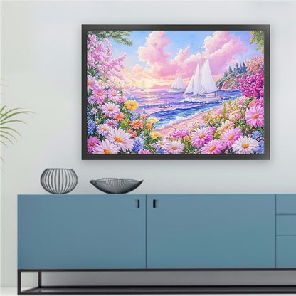 Sailing Flower Language - 11CT Stamped Cross Stitch 85*65CM (Mona Lisa Brand)