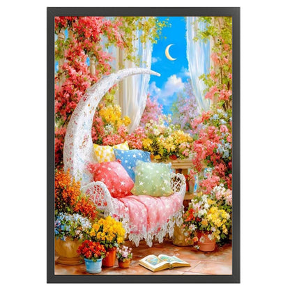 Sofa And Moon - 11CT Stamped Cross Stitch 50*75CM(Mona Lisa Brand)