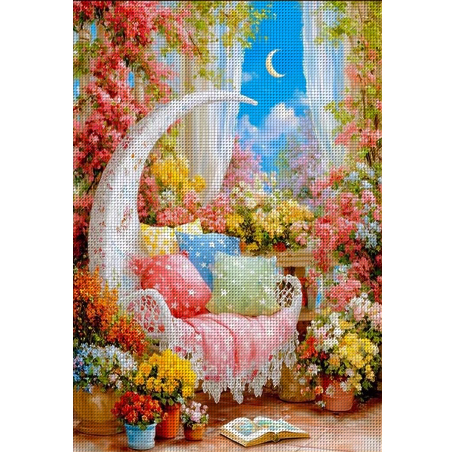 Sofa And Moon - 11CT Stamped Cross Stitch 50*75CM(Mona Lisa Brand)