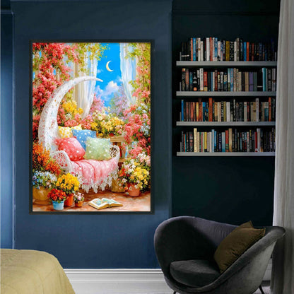 Sofa And Moon - 11CT Stamped Cross Stitch 50*75CM(Mona Lisa Brand)