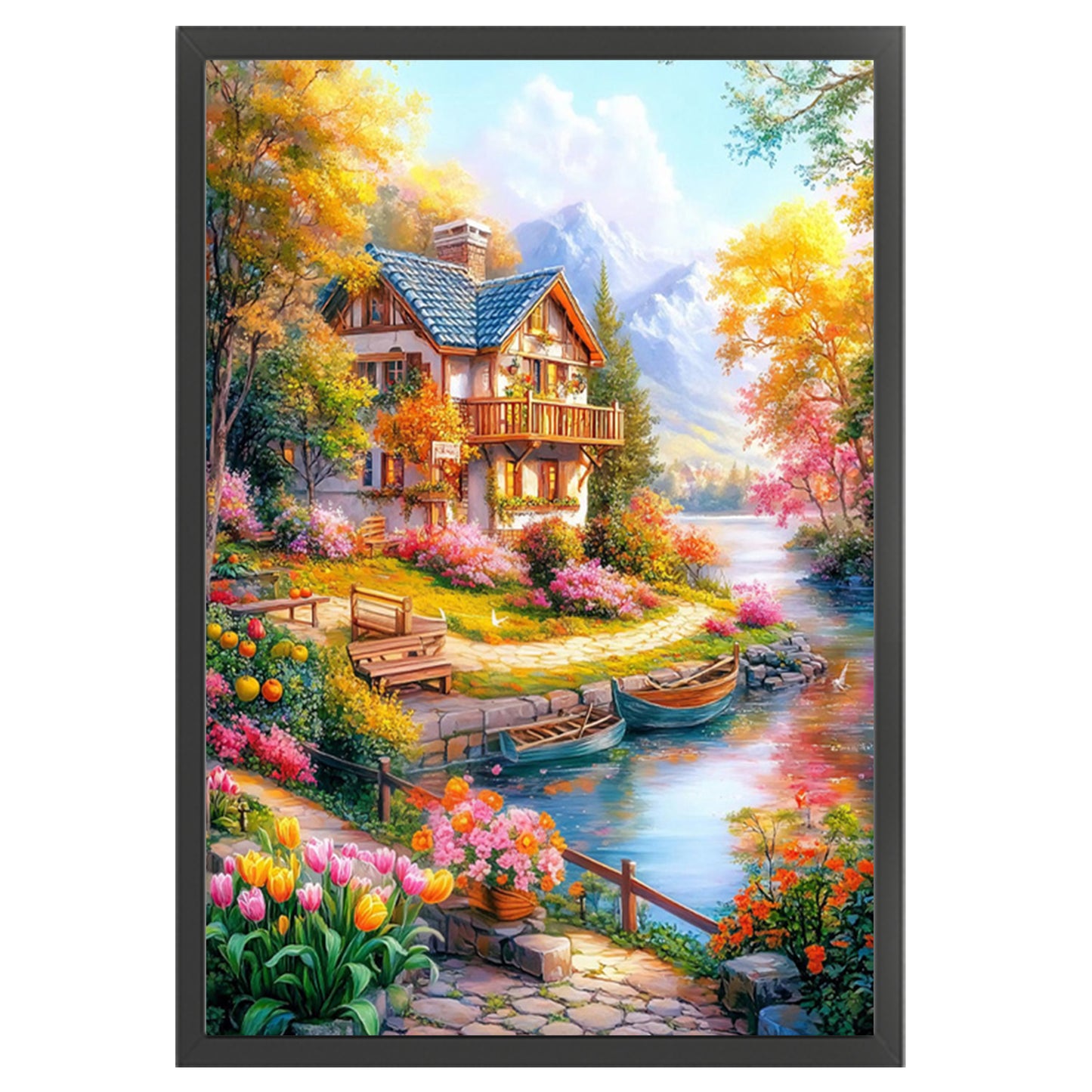 Lake Como Holiday - 11CT Stamped Cross Stitch 50*70CM(Mona Lisa Brand)