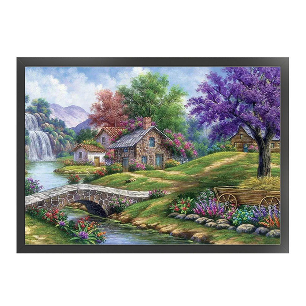Spring House - 11CT Stamped Cross Stitch 60*45CM