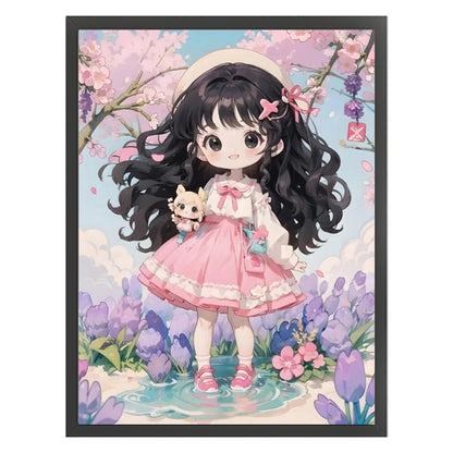 Anime Girl - 11CT Stamped Cross Stitch 40*56CM