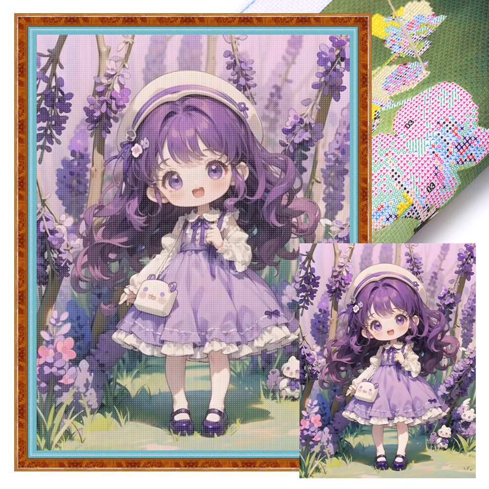 Anime Girl - 11CT Stamped Cross Stitch 40*56CM