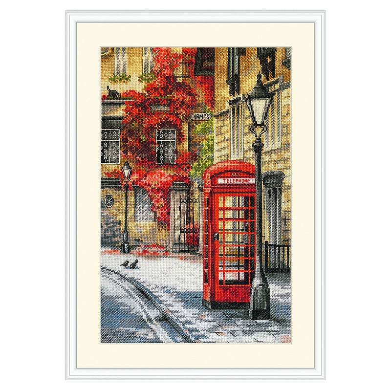 Telephone Booth - 11CT Stamped Cross Stitch 45*55CM£¨Spring£©