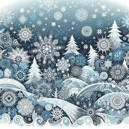Christmas Scenery - 14CT Stamped Cross Stitch 40*40CM