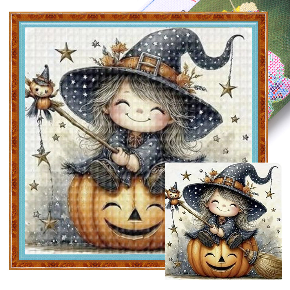 Halloween Witch - 11CT Stamped Cross Stitch 40*40CM