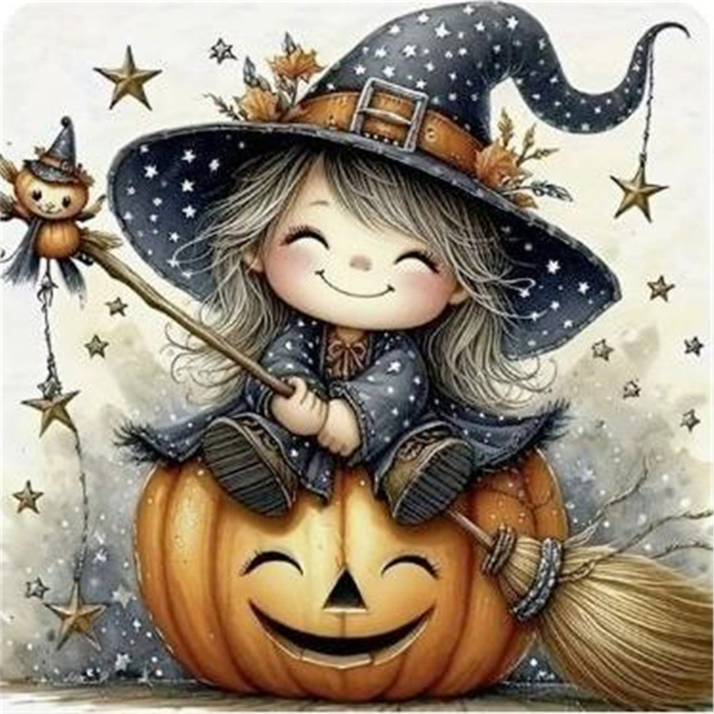 Halloween Witch - 11CT Stamped Cross Stitch 40*40CM