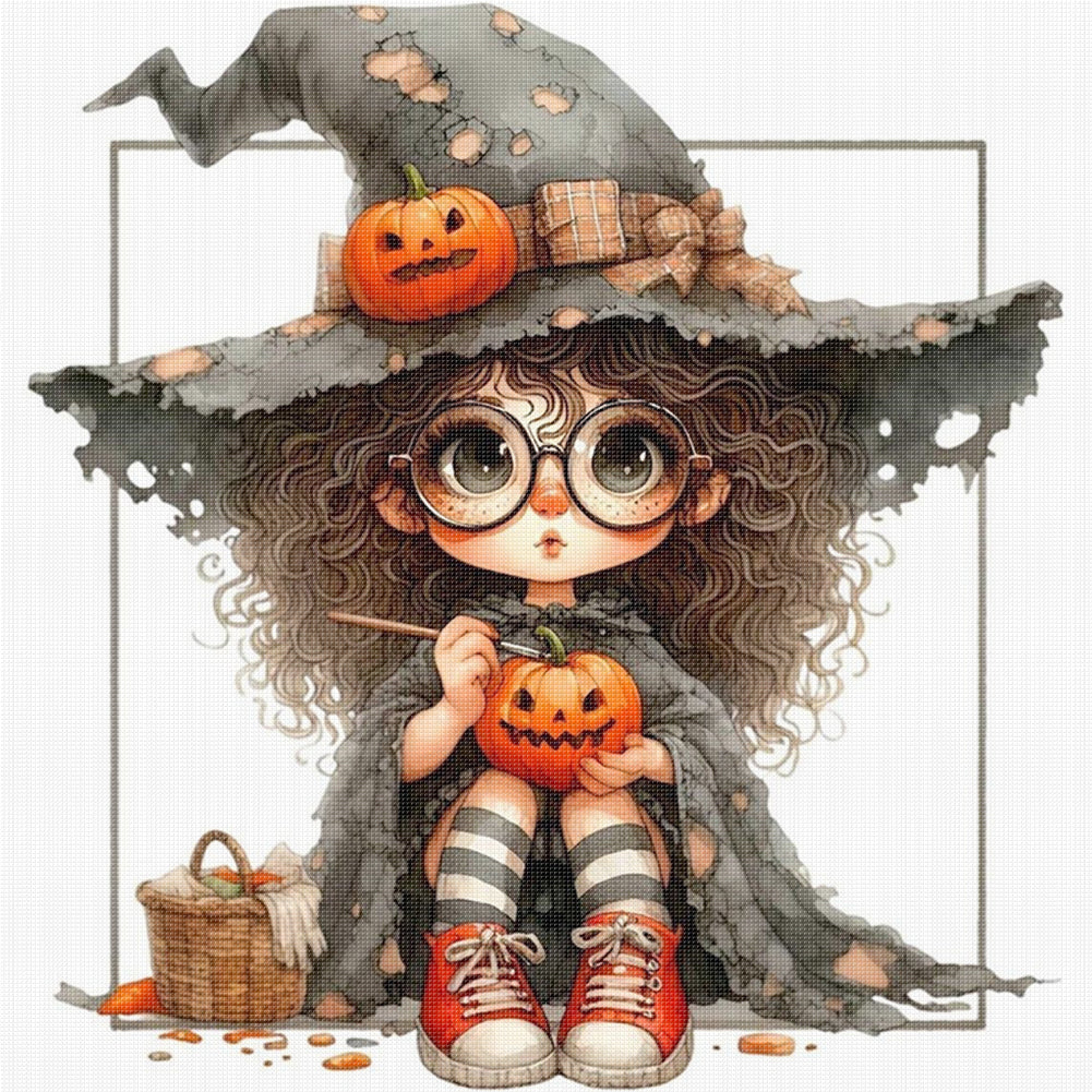 Halloween Witch - 11CT Stamped Cross Stitch 40*40CM