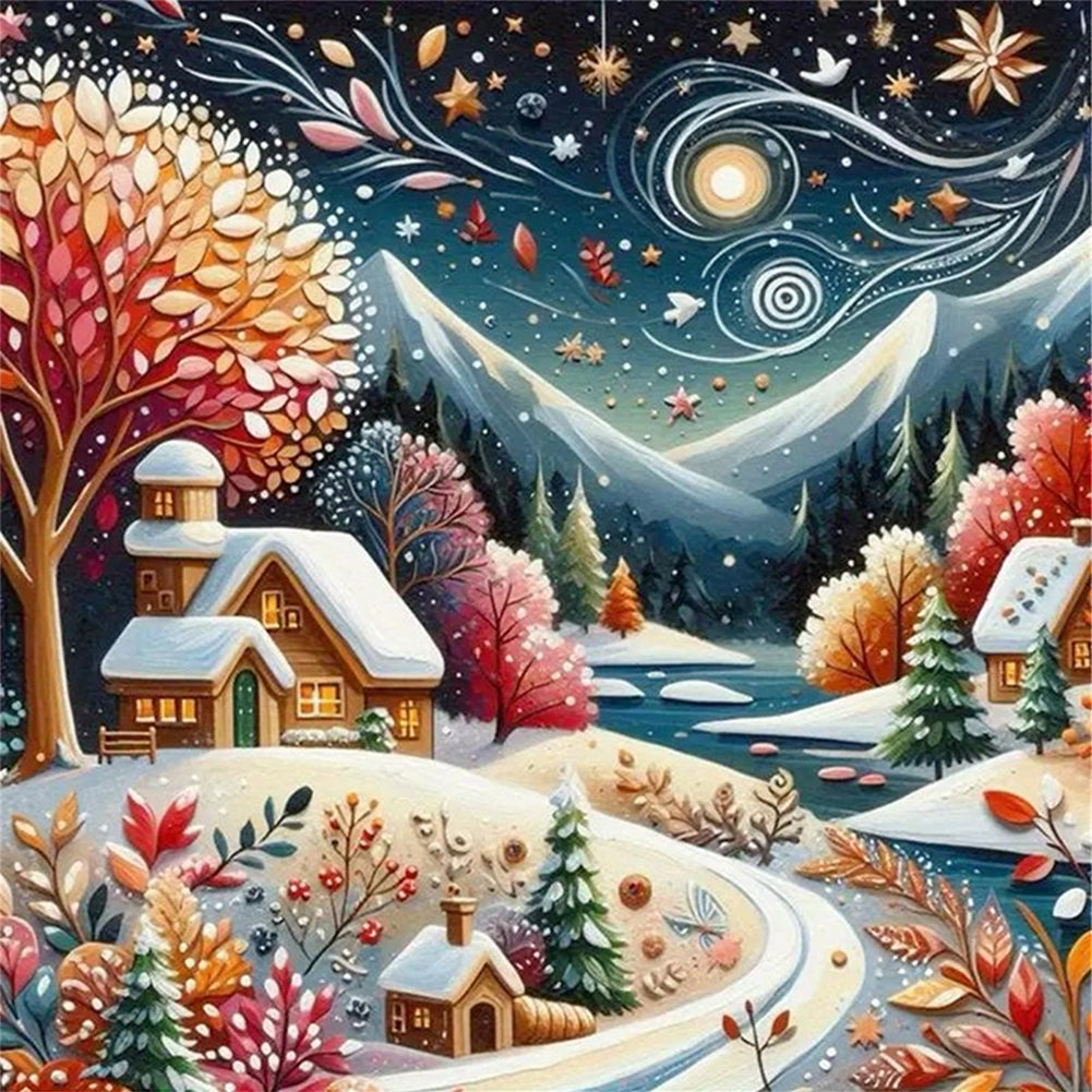 Winter Wind Scenery - 11CT Stamped Cross Stitch 50*50CM