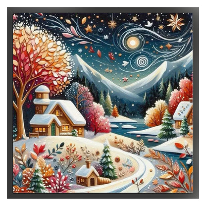 Winter Wind Scenery - 11CT Stamped Cross Stitch 50*50CM
