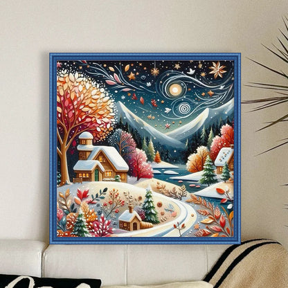Winter Wind Scenery - 11CT Stamped Cross Stitch 50*50CM