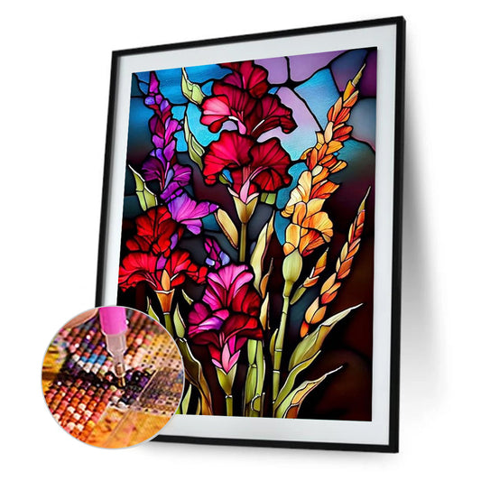 Glass Flowers - Full Round Drill Diamond Painting 30*40CM