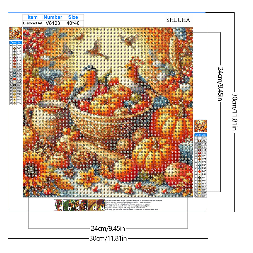 Autumn Fruits - Full Round Drill Diamond Painting 40*40CM