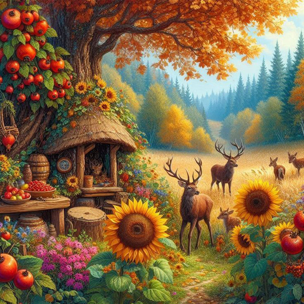 Autumn Scenery - Full Round Drill Diamond Painting 40*40CM