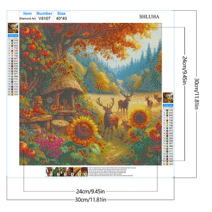 Autumn Scenery - Full Round Drill Diamond Painting 40*40CM