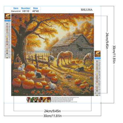 Autumn Pumpkin Farm - Full Round Drill Diamond Painting 40*40CM