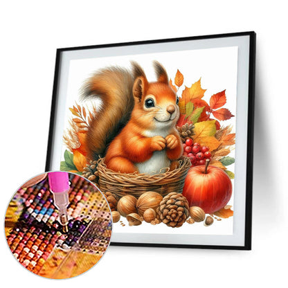 Autumn Squirrel - Full Round Drill Diamond Painting 40*40CM