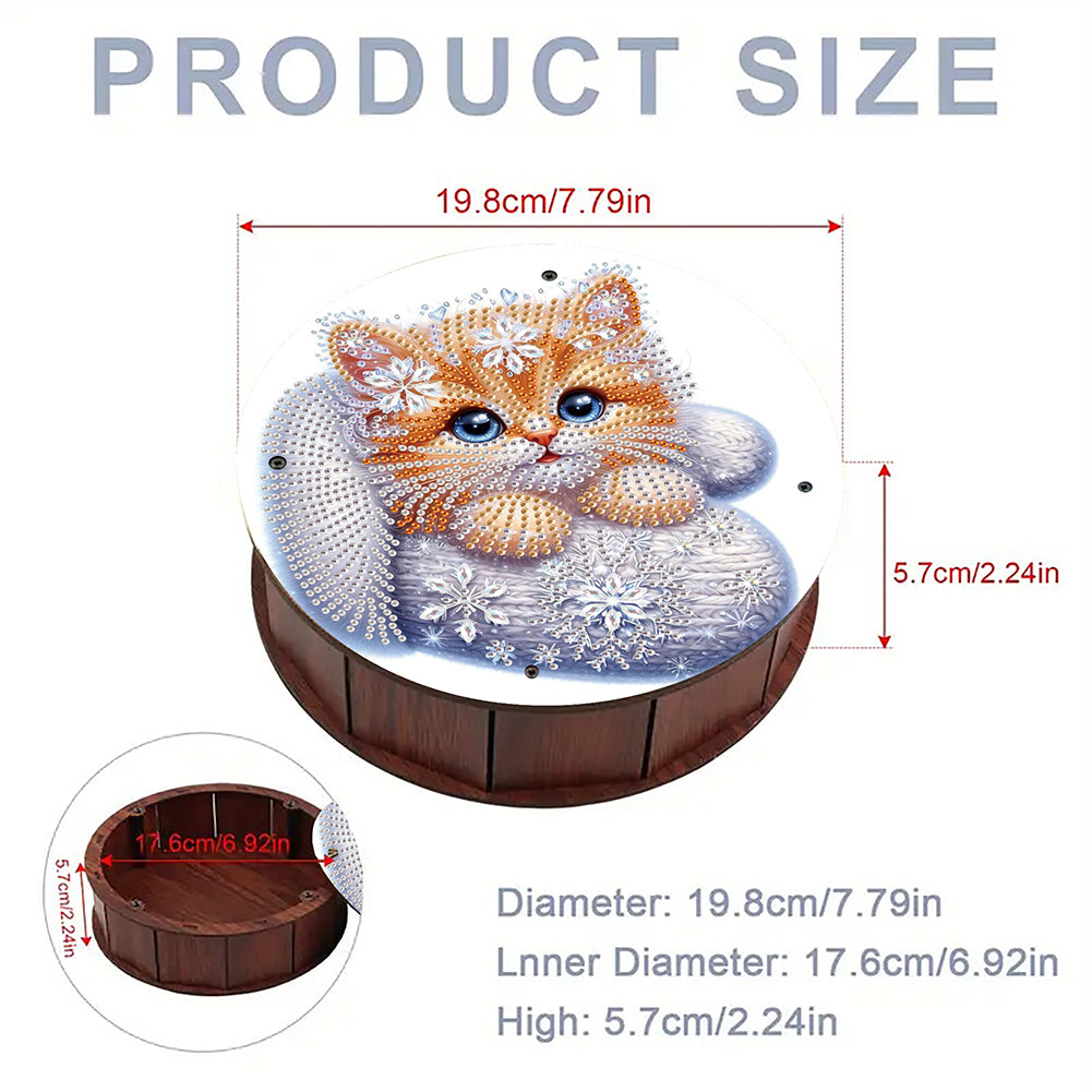 DIY Diamond Painting Storage Box Rhinestones Decorative Snack Case Kit (Cat)