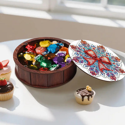 DIY Diamond Painting Storage Box Rhinestones Decorative Snack Case Kit (Bow)