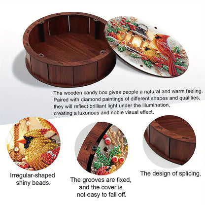 DIY Diamond Painting Storage Box Rhinestones Decorative Snack Case (Hummingbird)