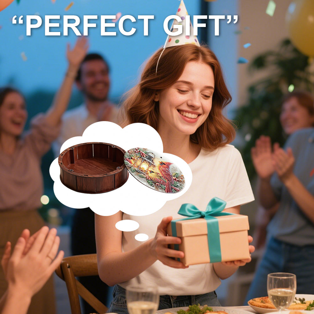 DIY Diamond Painting Storage Box Rhinestones Decorative Snack Case (Hummingbird)