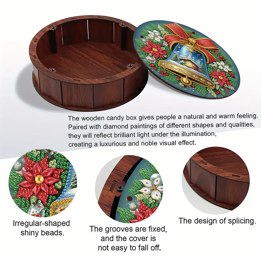 DIY Diamond Painting Storage Box Rhinestones Decor Snack Case (Christmas Bell)