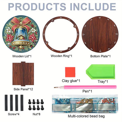 DIY Diamond Painting Storage Box Rhinestones Decor Snack Case (Christmas Bell)