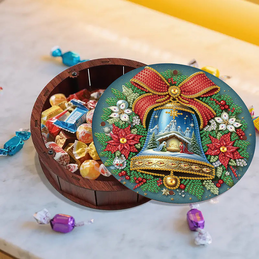 DIY Diamond Painting Storage Box Rhinestones Decor Snack Case (Christmas Bell)