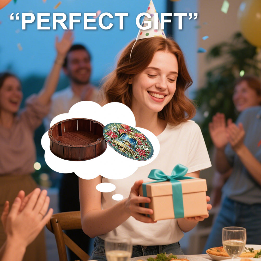 DIY Diamond Painting Storage Box Rhinestones Decor Snack Case (Christmas Bell)