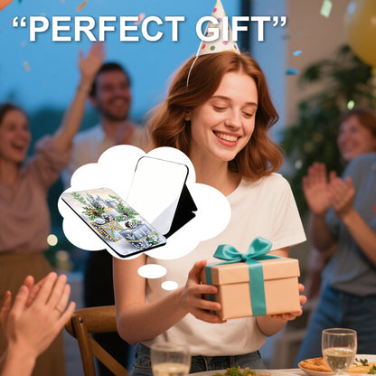 DIY Diamond Art Shiny Crystal Mirror Lightweight Standing Makeup Mirror (Castle)