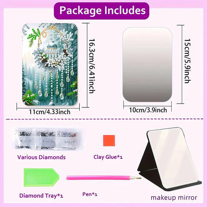 DIY Diamond Art Shiny Crystal Mirror Lightweight Standing Mirror (Dreamcatcher)