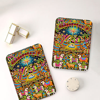 DIY Diamond Art Shiny Crystal Mirror Lightweight Standing Makeup Mirror (Prayer)