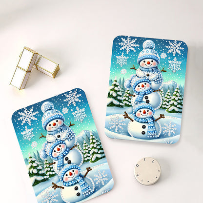 DIY Diamond Art Home Shiny Crystal Mirror Lightweight Standing Mirror (Snowman)