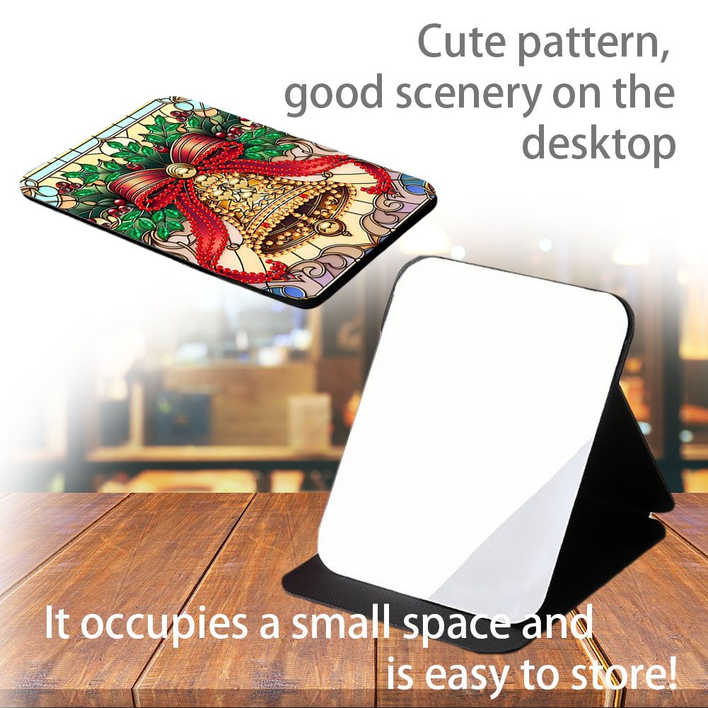 DIY Diamond Art Shiny Crystal Mirror Lightweight Standing Makeup Mirror (Bell)