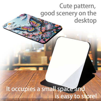 DIY Diamond Art Shiny Crystal Mirror Lightweight Standing Mirror (Butterfly)