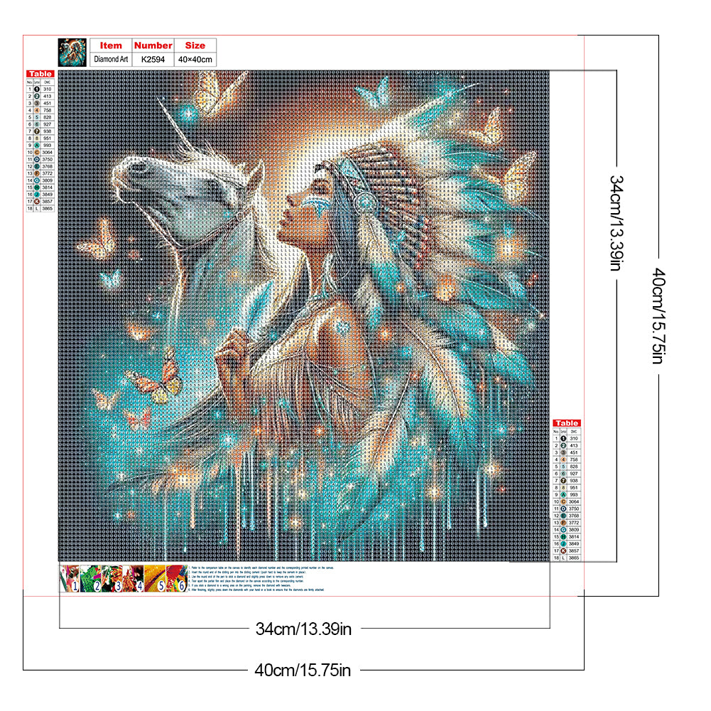 Indian Woman - Full Round Drill Diamond Painting 40*40CM