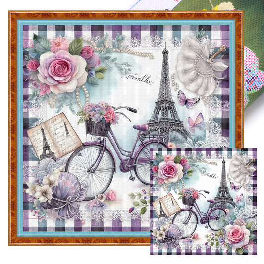Bicycle - 11CT Stamped Cross Stitch 40*40CM