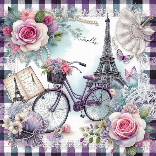 Bicycle - 11CT Stamped Cross Stitch 40*40CM