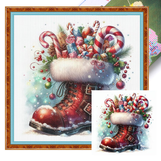 Christmas Boots - 11CT Stamped Cross Stitch 50*50CM