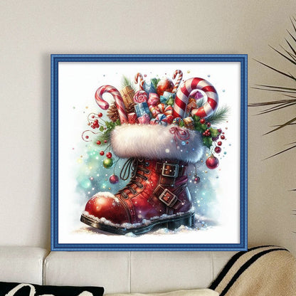Christmas Boots - 11CT Stamped Cross Stitch 50*50CM